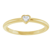 Load image into Gallery viewer, 14K Yellow Gold Diamond Heart Ring