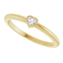 Load image into Gallery viewer, 14K Yellow Gold Diamond Heart Ring