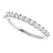 Load image into Gallery viewer, 14K White Gold Marquise Diamond Band