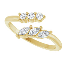 Load image into Gallery viewer, 14K Yellow Gold Marquise & Round Diamond Open Band