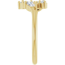 Load image into Gallery viewer, 14K Yellow Gold Marquise & Round Diamond Open Band