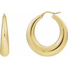Load image into Gallery viewer, 14K Yellow Gold Electroform Puffed Hoop Earrings