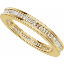 Load image into Gallery viewer, 14K Yellow Gold Channel Set Baguette Diamond Eternity Band