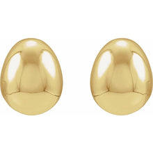 Load image into Gallery viewer, 14K Yellow Gold Electroform Puffed Stud Earrings