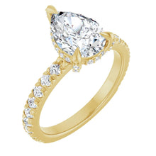 Load image into Gallery viewer, 14K Yellow Gold Pear Shaped Lab grown Diamond Ring