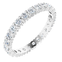 Load image into Gallery viewer, 14K White Gold Prong Set Eternity Diamond Band