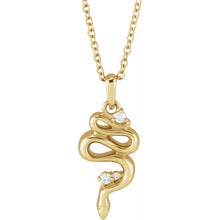 Load image into Gallery viewer, 14K Yellow Gold & Diamond Snake Necklace