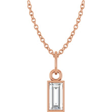 Load image into Gallery viewer, 14K Rose Gold Baguette Charm