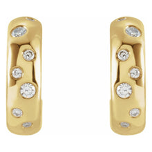 Load image into Gallery viewer, 14K Yellow Gold & Diamond Huggie