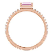 Load image into Gallery viewer, 14K Rose Gold Natural Pink Sapphire Stacking Ring