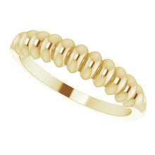 Load image into Gallery viewer, 14K Yellow Gold Ribbed Band