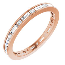 Load image into Gallery viewer, 14K Rose Gold Baguette Band