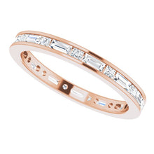 Load image into Gallery viewer, 14K Rose Gold Baguette Band