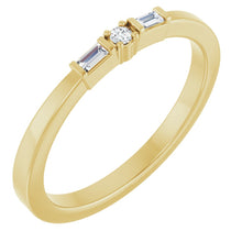 Load image into Gallery viewer, 14K Yellow Gold Petite Diamond Baguette Ring
