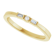Load image into Gallery viewer, 14K Yellow Gold Petite Diamond Baguette Ring
