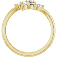 Load image into Gallery viewer, 14K Yellow Gold Marquise &amp; Round Diamond Open Band

