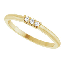Load image into Gallery viewer, 14K Yellow Gold 3 Stone Lab-Grown Diamond Band
