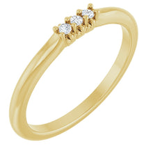Load image into Gallery viewer, 14K Yellow Gold 3 Stone Lab-Grown Diamond Band
