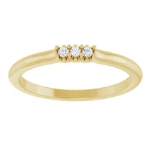 Load image into Gallery viewer, 14K Yellow Gold 3 Stone Lab-Grown Diamond Band
