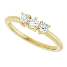 Load image into Gallery viewer, 14K Yellow Gold Diamond Three-Stone Ring
