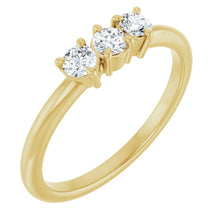 Load image into Gallery viewer, 14K Yellow Gold Diamond Three-Stone Ring

