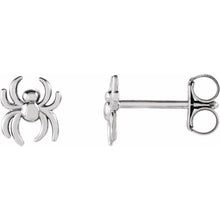 Load image into Gallery viewer, 14K White Gold Spider Studs
