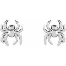 Load image into Gallery viewer, 14K White Gold Spider Studs
