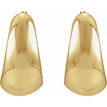 Load image into Gallery viewer, 14K Yellow Gold Puff Hoop Earrings
