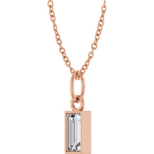 Load image into Gallery viewer, 14K Rose Gold Baguette Charm
