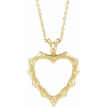 Load image into Gallery viewer, 14K Yellow Gold Bamboo Heart Necklace
