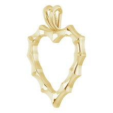 Load image into Gallery viewer, 14K Yellow Gold Bamboo Heart Necklace
