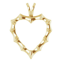Load image into Gallery viewer, 14K Yellow Gold Bamboo Heart Necklace

