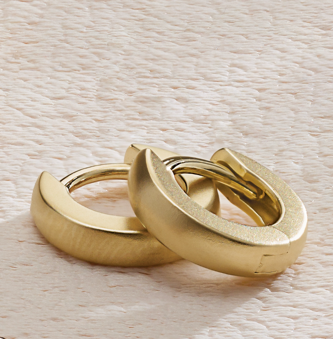 14K Yellow Gold Hinged Hoop Earrings