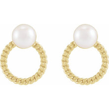 Load image into Gallery viewer, 14K Yellow Gold Pearl Twist Studs
