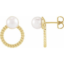 Load image into Gallery viewer, 14K Yellow Gold Pearl Twist Studs

